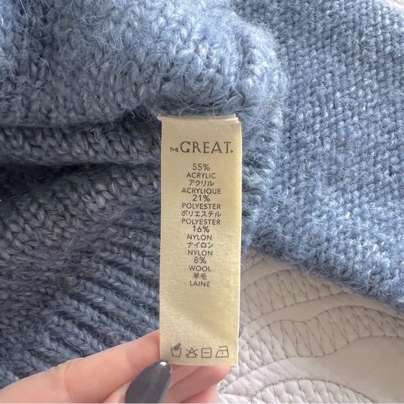 The GREAT - Shrunken Hearth Cardigan - Salt Water Blue - Picture 9 of 15